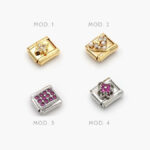 Charm Zirconias y Perlas Acero Inoxidable