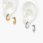 Aretes Zirconia Color Acero Inoxidable 291