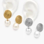 Aretes Madre Perla Acero Inoxidable 295