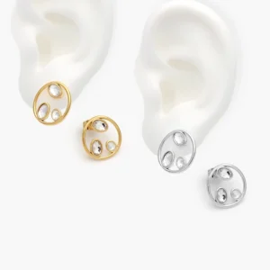 Aretes Zirconia Acero Inoxidable 296