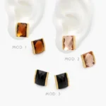 Aretes Zirconia Color Acero Inoxidable 303