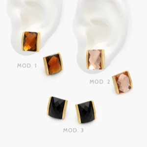 Aretes Zirconia Color Acero Inoxidable 303