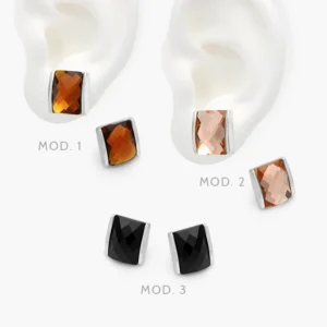 Aretes Zirconia Color Acero Inoxidable 304