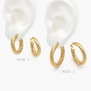 Aretes Torcidos Acero Inoxidable 210