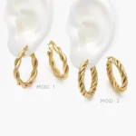 Aretes Torcidos Acero Inoxidable 212