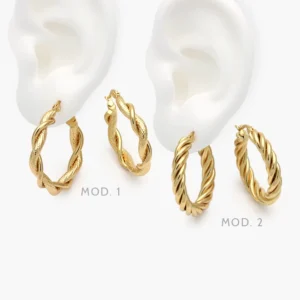 Aretes Torcidos Acero Inoxidable 212