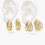 Arracadas Triples Acero Inoxidable 217