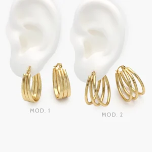 Arracadas Triples Acero Inoxidable 217