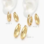 Arracadas Chunky Acero Inoxidable 218