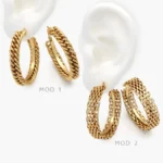 Arracadas Eslabones Acero Inoxidable 220