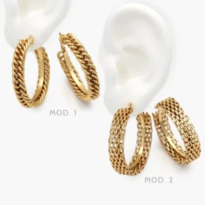 Arracadas Eslabones Acero Inoxidable 220