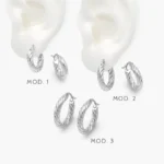 Arracadas Torcidas Acero Inoxidable 222