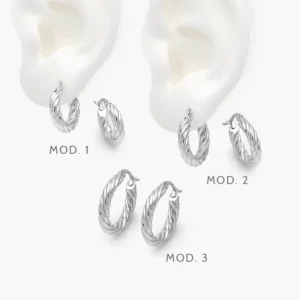 Arracadas Torcidas Acero Inoxidable 222