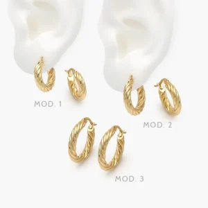 Arracadas Torcidas Acero Inoxidable 223