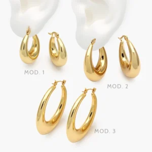 Arracadas Chunky Acero Inoxidable 224