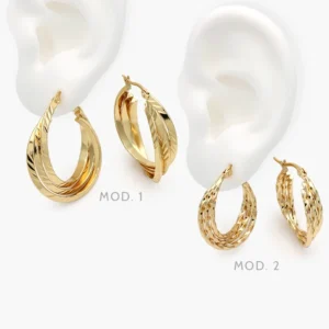 Arracadas Triples Acero Inoxidable 225