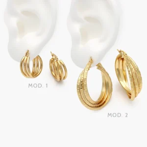 Arracadas Triples Acero Inoxidable 226