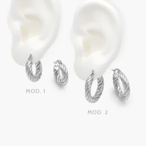 Arracadas Torcidos Acero Inoxidable 231