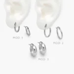 Arracadas Lisas Acero Inoxidable 234