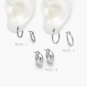 Arracadas Lisas Acero Inoxidable 234