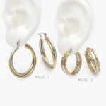 Arracadas Bicolor Acero Inoxidable 240