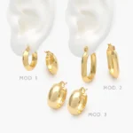 Arracadas Chunky Acero Inoxidable 252