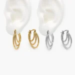 Arracadas Triples Acero Inoxidable 256