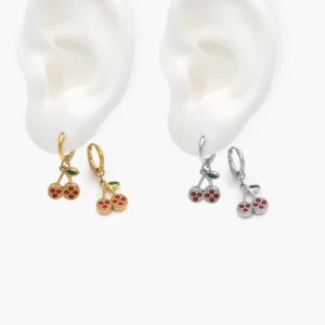 Arracadas Hoops Cerezas Acero Inoxidable 260