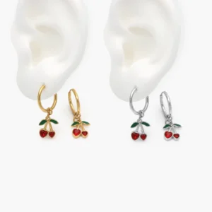 Arracadas Hoops Cerezas Acero Inoxidable 261