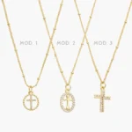 Collar Cruces Chapa de Oro 394