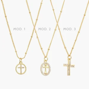 Collar Cruces Chapa de Oro 394