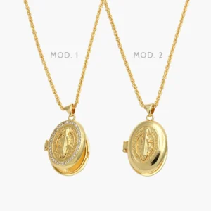 Collar Relicario San Benito Chapa de Oro 399