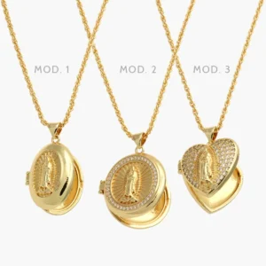 Collar Relicario Virgen Chapa de Oro 401
