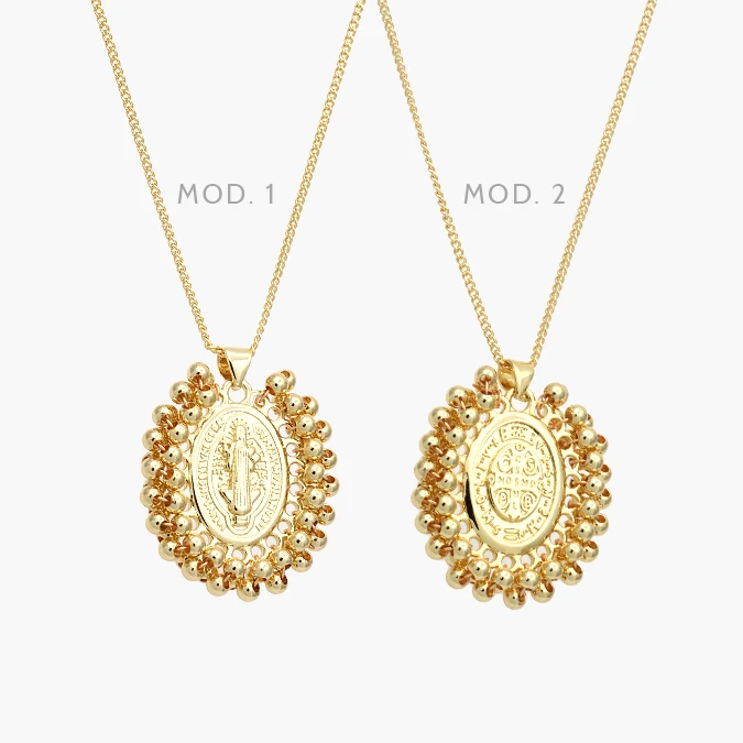 CDR0403 Collar San Benito Chapa de Oro 403 - Image 1