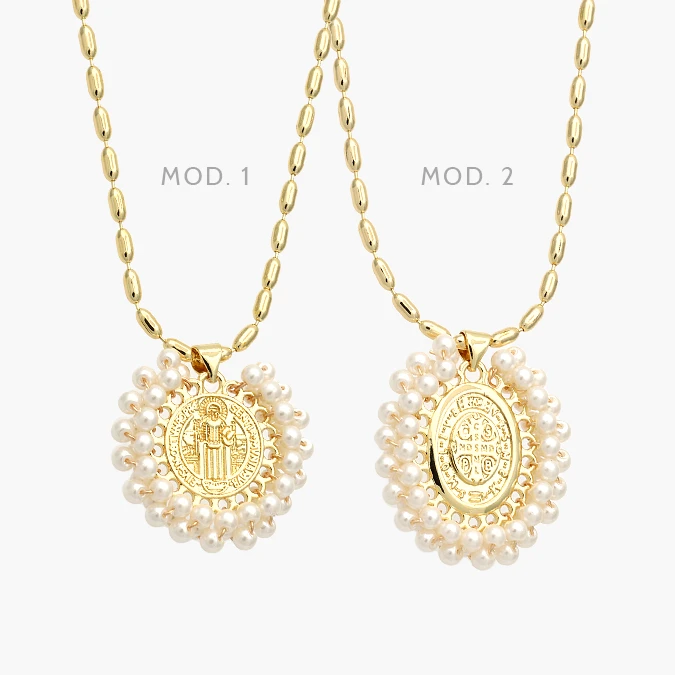 CDR0406 Collar San Benito Perlas Chapa de Oro 406 - Image 1