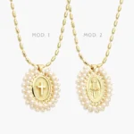 Collar Cruz Perlas Chapa de Oro 408