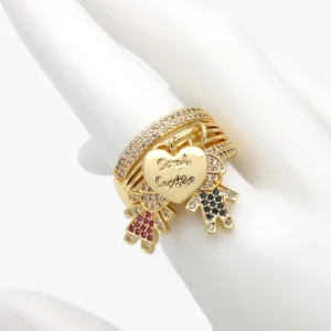 Anillo Ajustable Niños Zirconias Chapa de Oro 1326-2