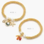 Pulso Elástico Perlas Chapa de Oro 681