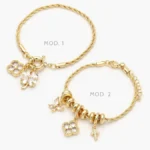 Pulso Flor Trébol Chapa de Oro 750