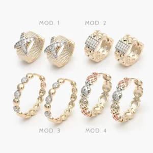 Arracadas Bicolor Chapa de Oro Grupo 44