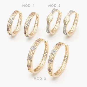 Arracadas Bicolor Chapa de Oro Grupo 49