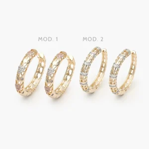 Arracadas Bicolor Chapa de Oro Grupo 61