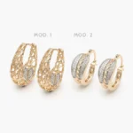 Arracadas Bicolor Chapa de Oro Grupo 62