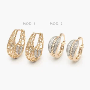 Arracadas Bicolor Chapa de Oro Grupo 62