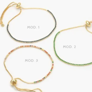 Pulso Tenis Ajustable Micropave Chapa de Oro 843