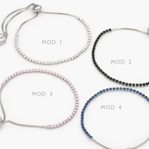 Pulso Tenis 2 mm. Ajustable Chapa de Rodio 844