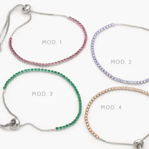 Pulso Tenis 2 mm. Ajustable Chapa de Rodio 845