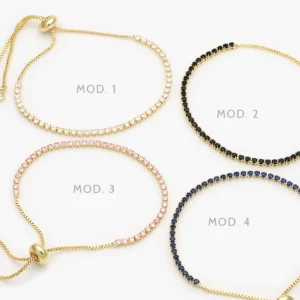 Pulso Tenis 2mm. Micropave Chapa de Oro 846