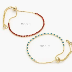 Pulso Tenis 2mm. Micropave Chapa de Oro 849