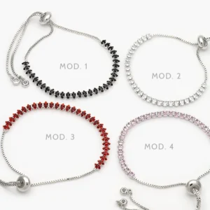 Pulso Tenis 4mm. Micropave Chapa de Rodio 851